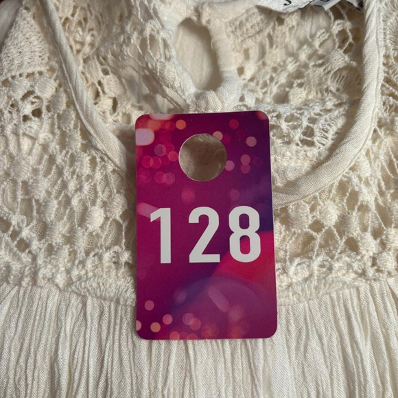 Jessica Taylor White Embroidered Dress/Beach Coverup Size L Boho Peasant - Picture 10 of 10